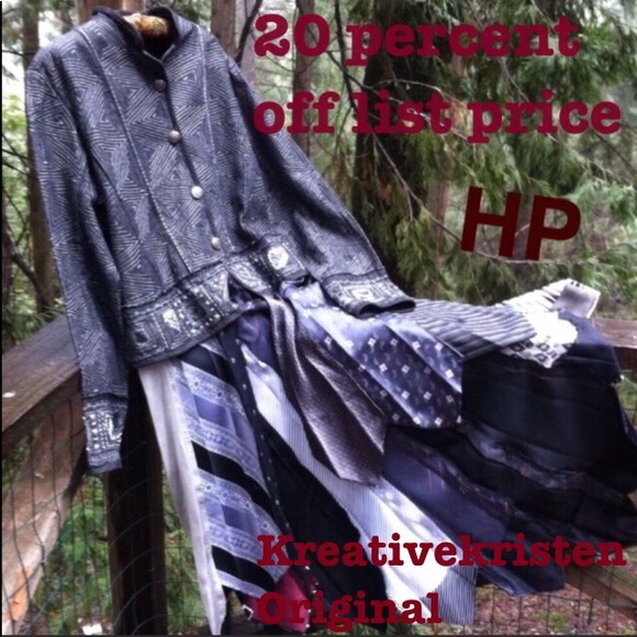 kreativekristen Jackets & Blazers - Kreativekristen,Upcycle tie high low jacket, H P